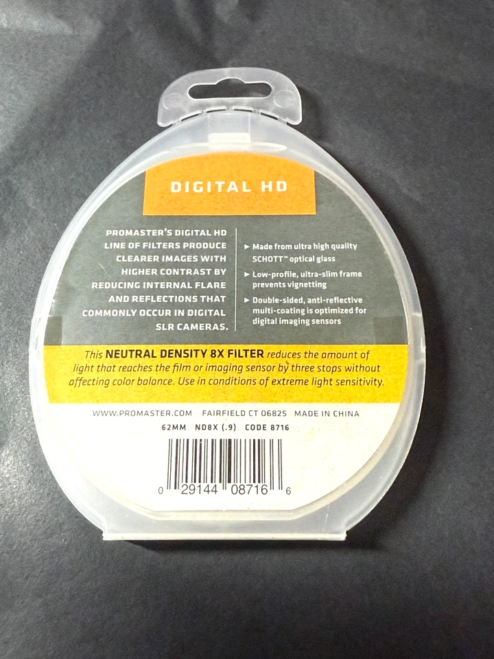 ProMaster 62mm Digital HD - ND - 8X .9 Brand New Still Sealed #8716 - Image 2 of 3