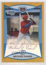 2008 Bowman Chrome Prospects Gold Refractor 42/50 Michael Daniel Mike #BCP33 nd3