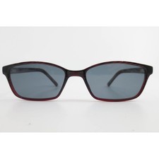 WP6100 RD Rectangular Sunglasses Dark Red Burgundy Striped Frames 51-16-140