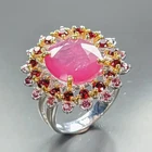 Gemstone 8 ct Ruby Ring 925 Sterling Silver Size 7.5 /R470795