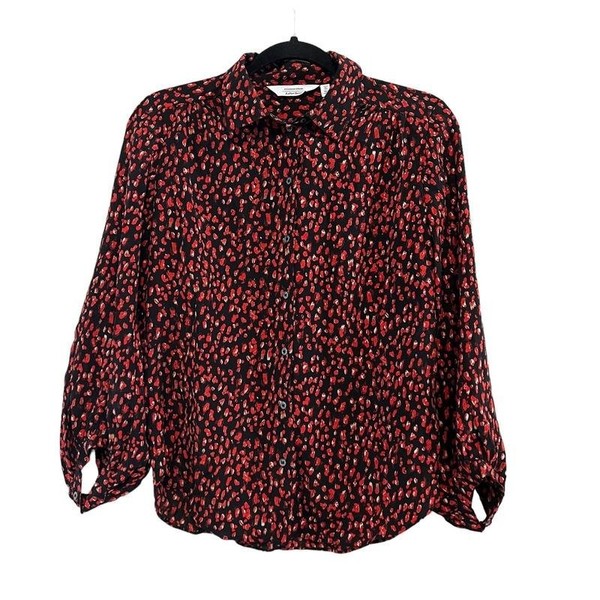 Women & Other Stories Shirt Black Silk S #3H9N