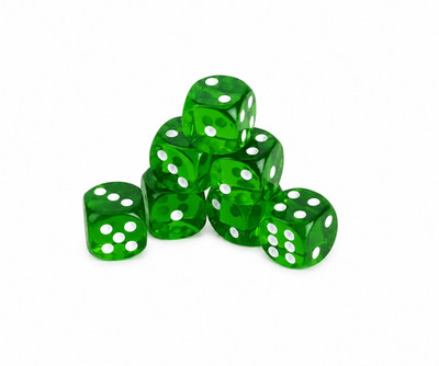 Translucent Green Dice with Round Corners 200 PC Pack