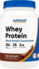 Nutricost Whey Protein Concentrate (Chocolate) 2LBS - Gluten Free & Non-Gmo, 25