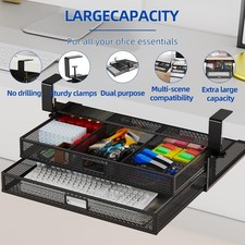 Under Desk Drawer Organizer No Drill Metal Under Desk Storage Drawer Container