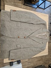 Vintage Middishade Tweed Sport Coat Blazer 100% Wool Made in USA Leather Buttons