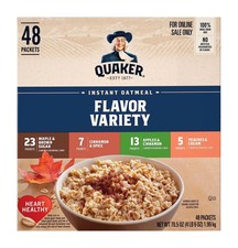 Quaker Instant Oatmeal 4 Flavor Variety Pack Hot Cereal Individual Packets Box
