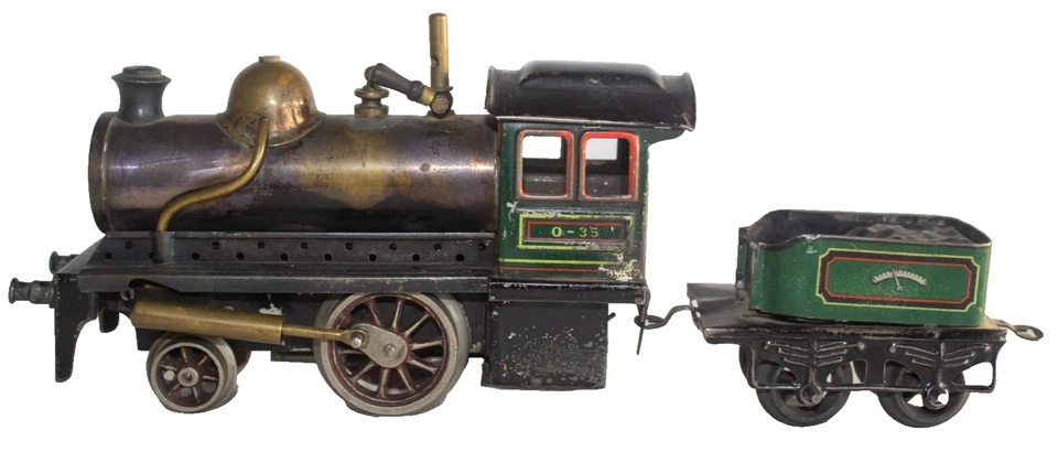 1910's Uncommon Bing 1-gauge Steam Stork Leg Locomotive w/ Tender - Image 3 of 4