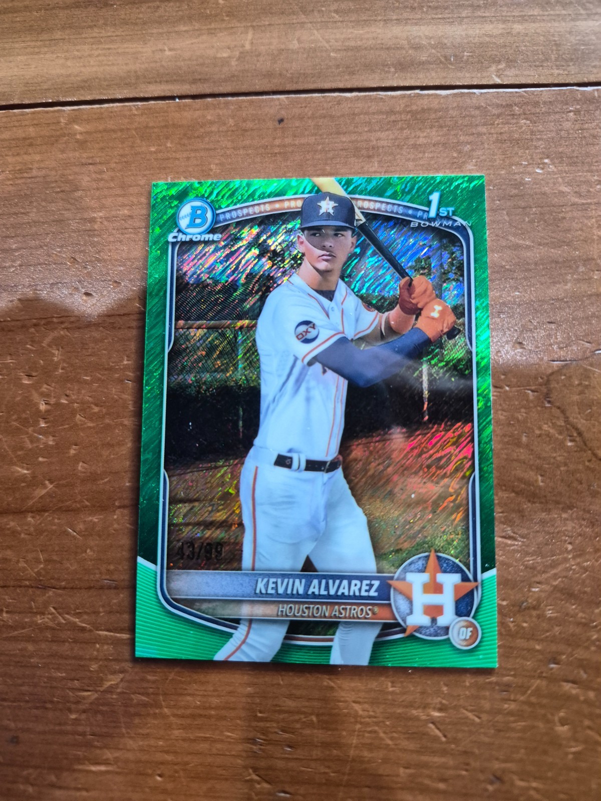 2025 Bowman Chrome Kevin Alvarez 1st Bowman Green Shimmer # /99 !! 🔥🔥 Astros