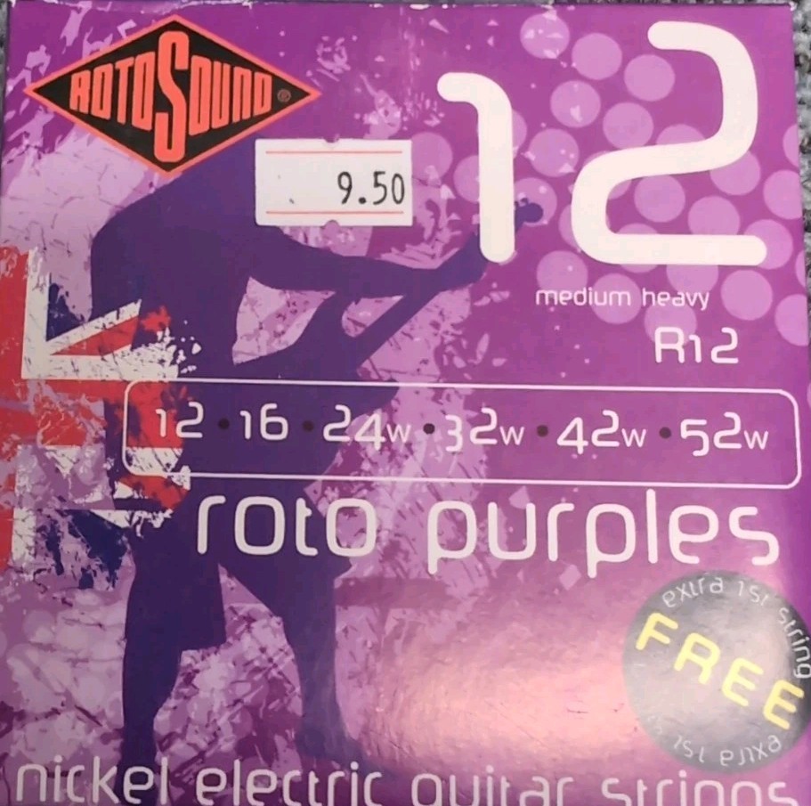 Rotosound Roto Purple Nickel Electric Guitar Strings 12-52 Medium Heavy R12