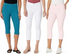 Ladies Summer Crop Jeggings Stretch Jeans 3/4 Capri Stretchy Cropped Trousers