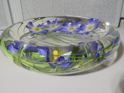 Beautiful Emilio Robba Light Blue Cosmos Flower Bowl 12.5 