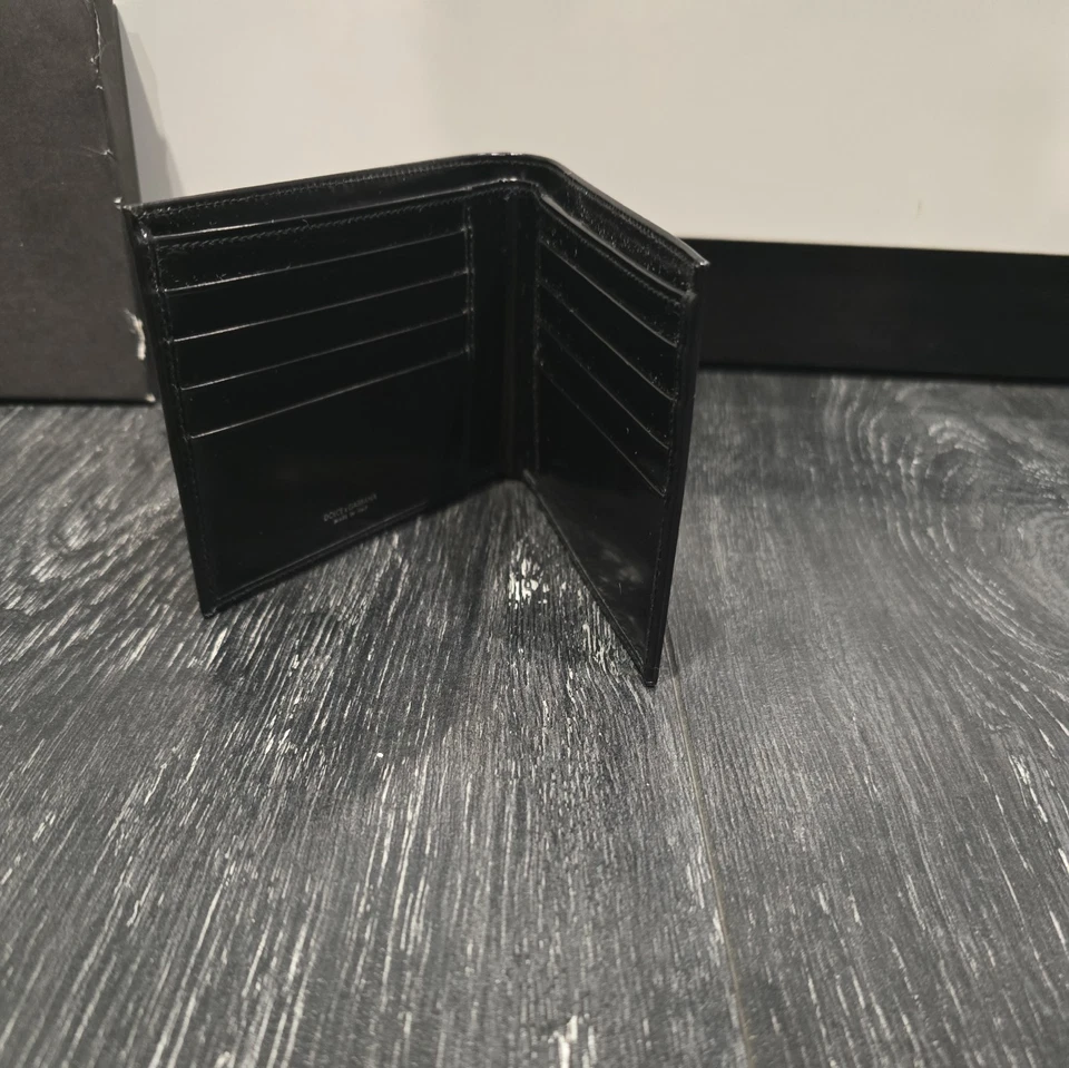 СОВЕРШЕННО НОВЫЙ DOLCE & GABBANA МУЖСКОЙ ЧЕРНЫЙ КОЖАНЫЙ СКЛАДНОГО БУМАЖНИКА - Изображение 4 из 4