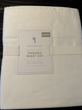 Pottery Barn Kids Organic super soft Queen White Sheet Set New In Package
