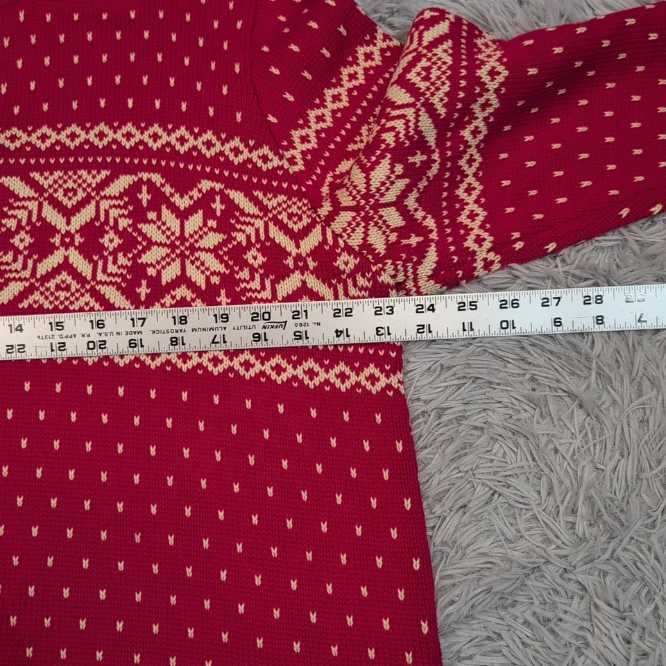 Vintage Lands' End Sweater Womens XL Red Holiday Cozy Comfort Snowflake - Image 3 of 4