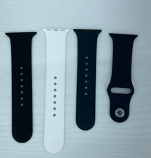 Genuine Unused Apple Watch Silicone Sport Bands Black/White Lot of 4