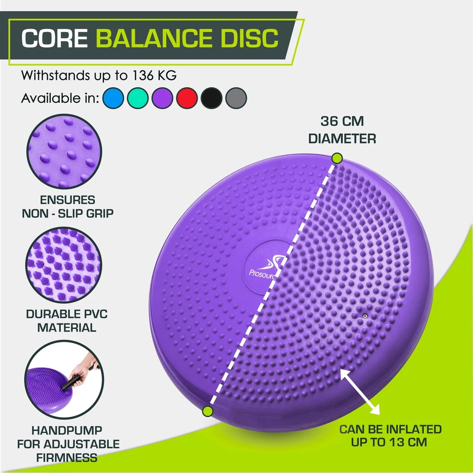 Core Balance Disc Trainer, 14” Diameter with Pump for Improving Posture, Fitn... - Image 2 of 4