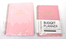 Lot of 2 2026 Planner Budget Planner Pink Covers Spiral Bound Set Notebooks