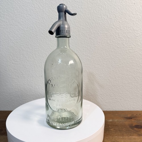 Martin & Freres Cie Paris 1L Soda Seltzer Bottle VTG 1931 by Puits Artesien 12” 