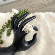 Clustered Shell .925 Silver Statement Ring Size 6