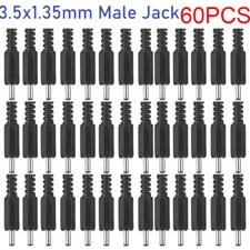 60PCS 1.35mm x 3.5mm Male DC Power Plug Socket Jack Connector Adapter New