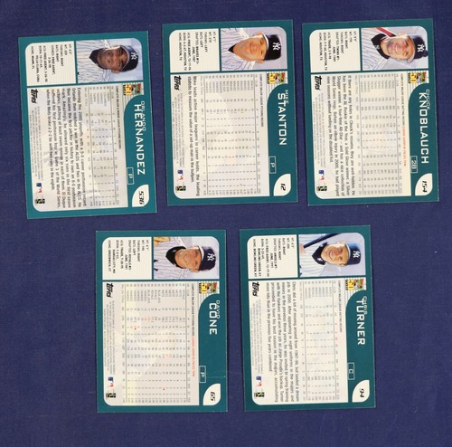 2001 Topps Home Team Advantage New York Yankees partial team set lot 5x - Picture 2 of 2