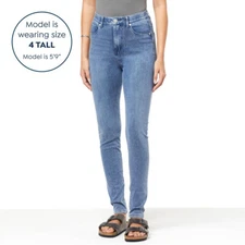 DG2 by Diane Gilman Super Stretch Knit Denim Seamless Lean Jean, Chambray, 28W