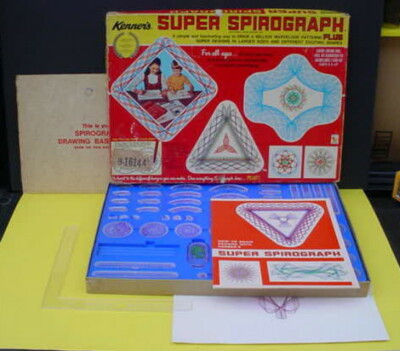 1969 Kenner Super Spirograph 2400 near COMPLETE Game Nice Condition Square