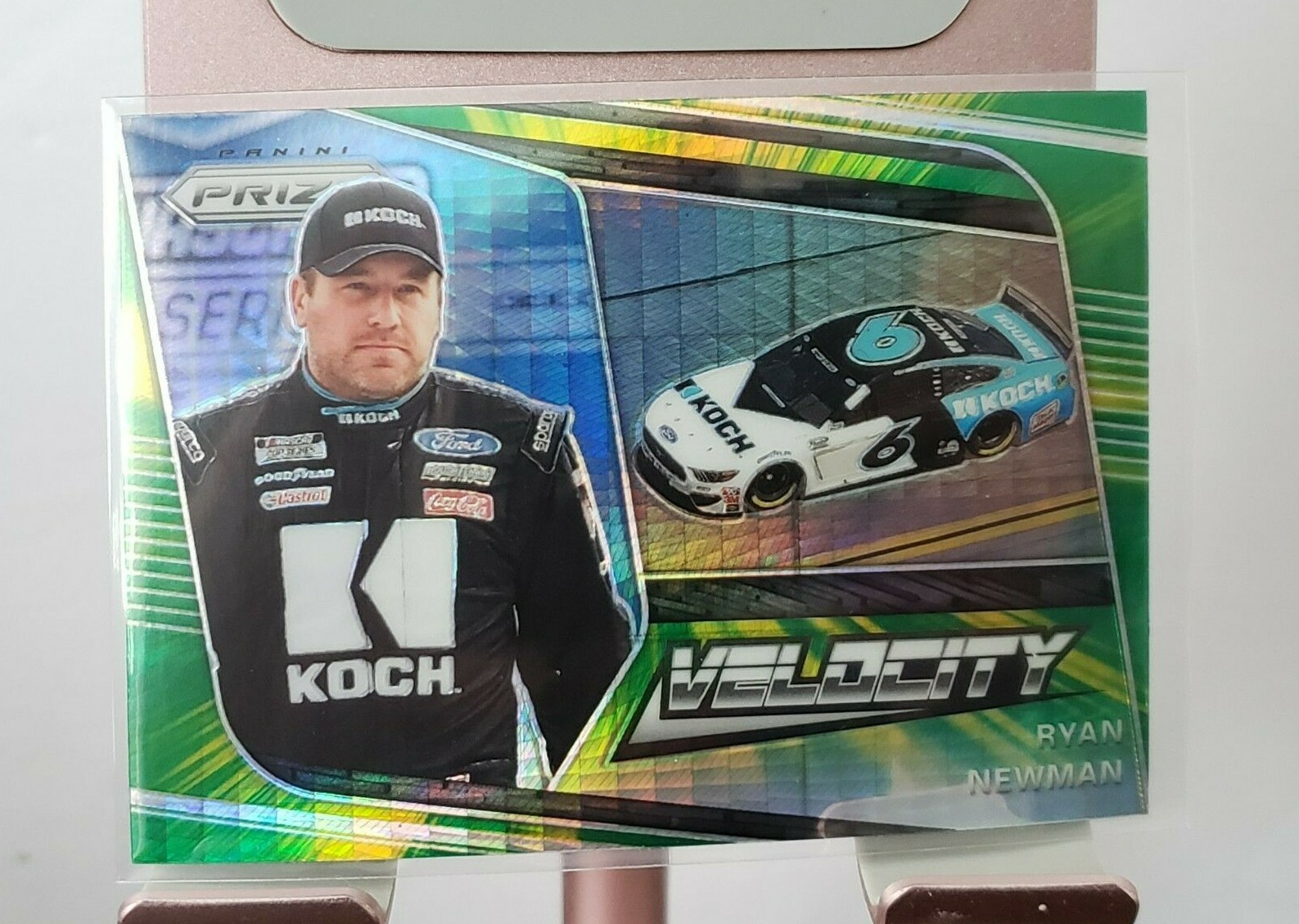 2020 PANINI PRIZM VELOCITY GREEN YELLOW HYPER PRIZM RYAN NEWMAN#76