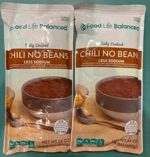 8 PK Food Life Balanced Chili No Beans 5x24 Oz 3x15oz  Ea. Exp Dec 2027