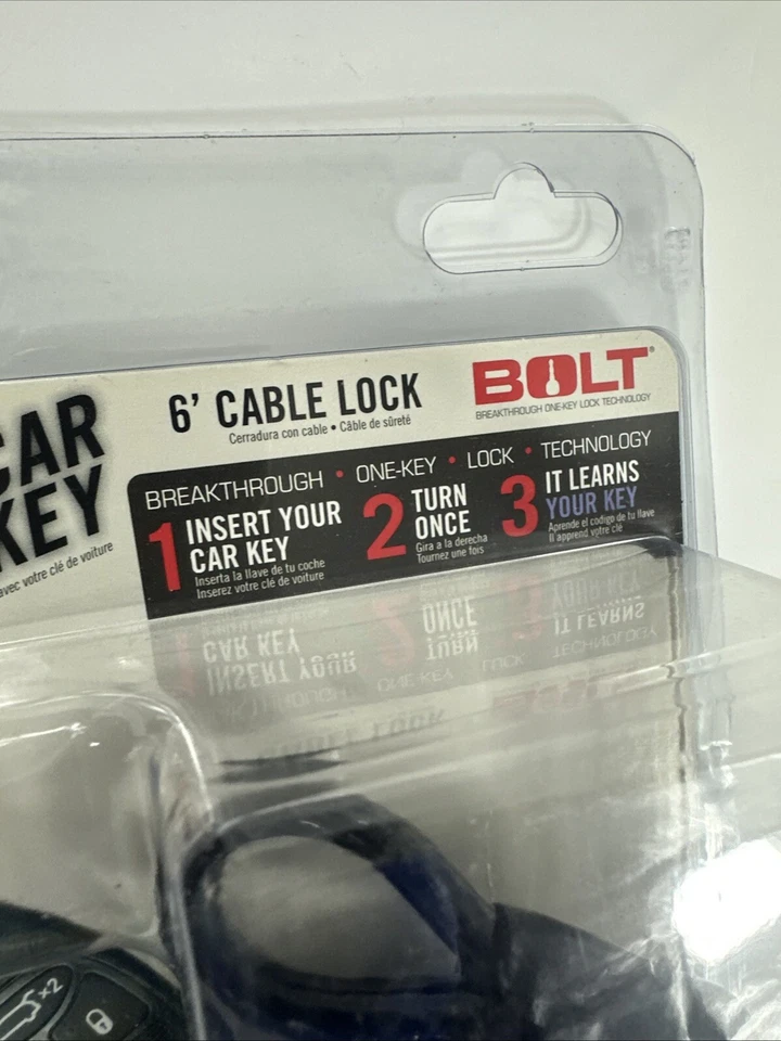 Perno 7018452 Universal Alta Calidad 6 pies. Cerradura de cable enrollada con perno de vinilo negro de 1/4" Foto 3 de 4