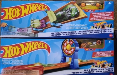 LOT Of 2 Hot Wheels Vertical Power Launch Spin & Score Play SETS