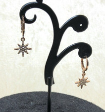 Womens Gold Silver Tone Dainty Star Reversable Earrings