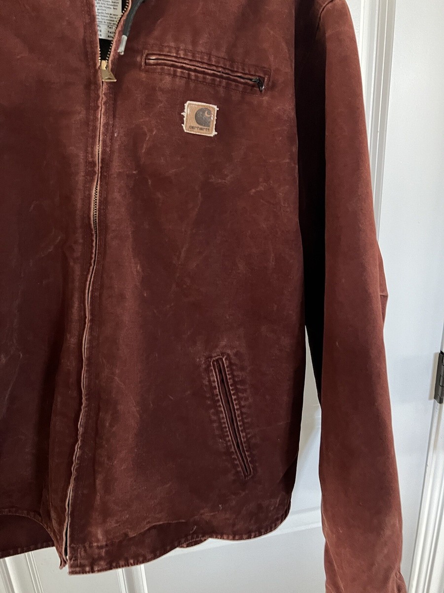 Vintage Carhartt J141-CLY Clay Hooded Work Jacket Burnt Red Vintage Carhartt J141-CLY Clay Hooded Work Jacket Burnt Red