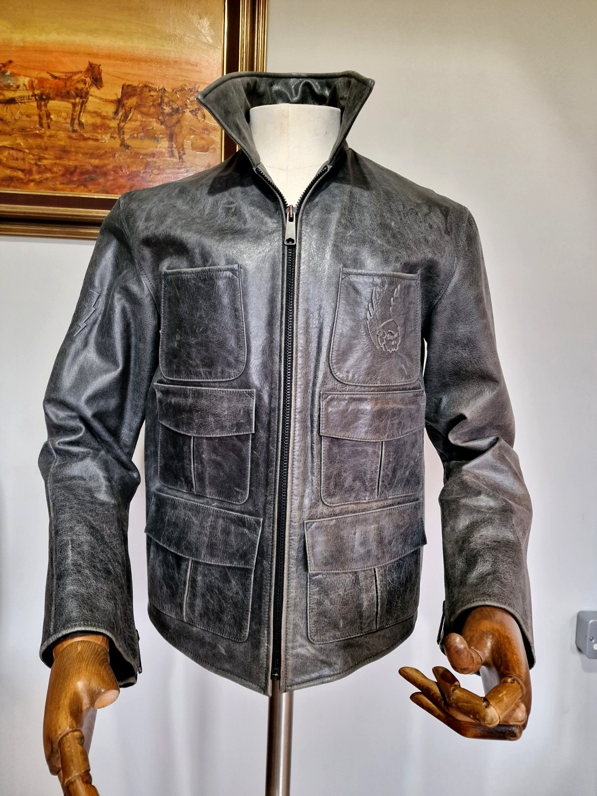 MENS  LEVI RARE SAMPLE LEATHER JACKET MEDIUM to LARGE image 10