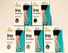 L'eggs Everyday Regular Pantyhose size Queen Nude 20 pairs