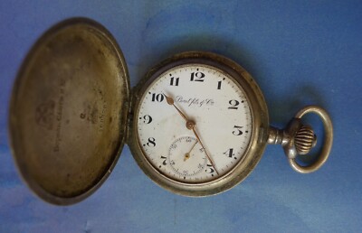 Antique BOREL FILS 15 Rubis Original Silver Pocket Watch #469228 f Russia Empire