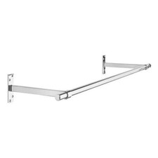 600mm Wall-Mounted Wardrobe Alcove Hanging Clothes Rail with 2 Support Arms