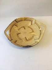 African Tray/Basket Sea Grass double handled Natural,Yellow,Purple,Orange