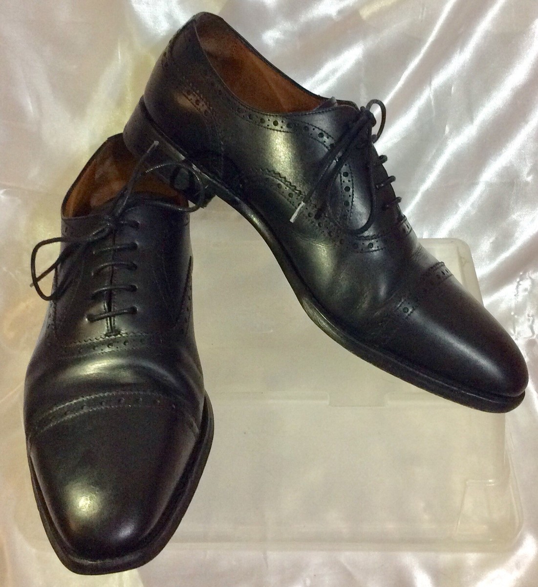 YANKO Goodyear Welted Black Leather Wing Tip Lace Up Shoes  display picture 1