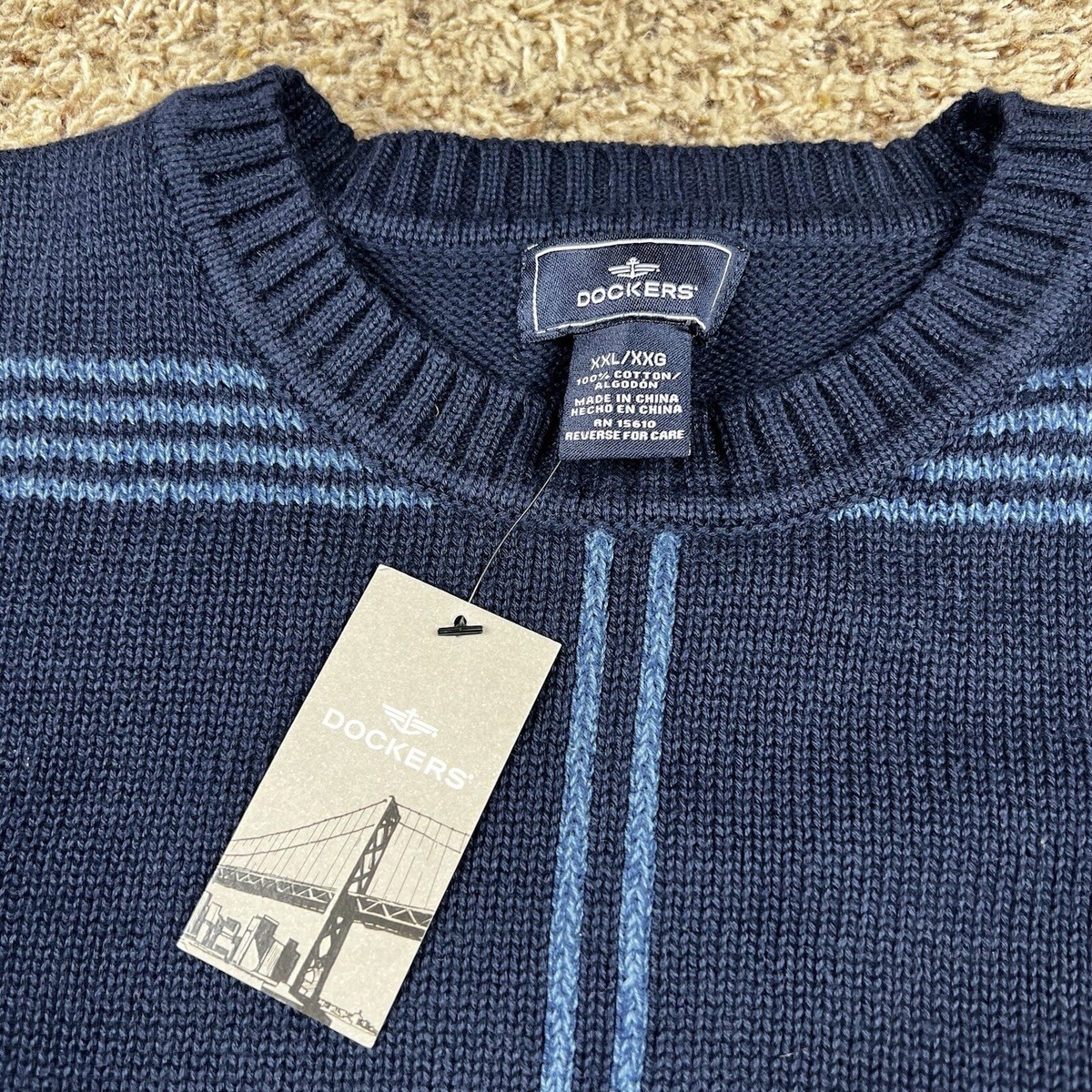 NEW Dockers Stylish Soft Cotton Knit Pullover Sweater Mens 2XL 
