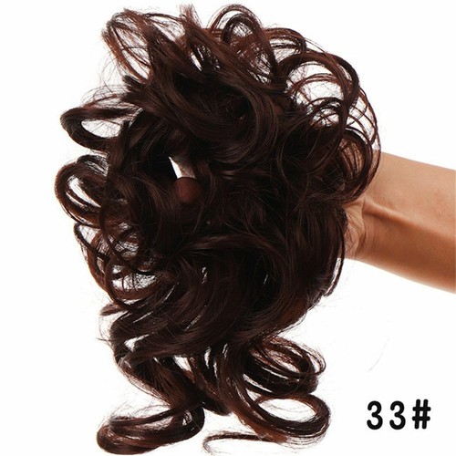 22 Colors Synthetic Hair Bun Chignon Curly Hair Bands Elastic False