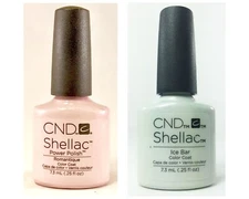 CND Shellac Nail Gel Polish - Ice Bar and Romantique - COMPO PACK (0.25 oz each)