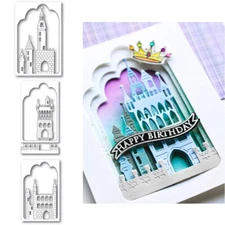 Castle Metal Cutting Dies Scrapbooking Paper Card Decor Craft Embossing Stencil