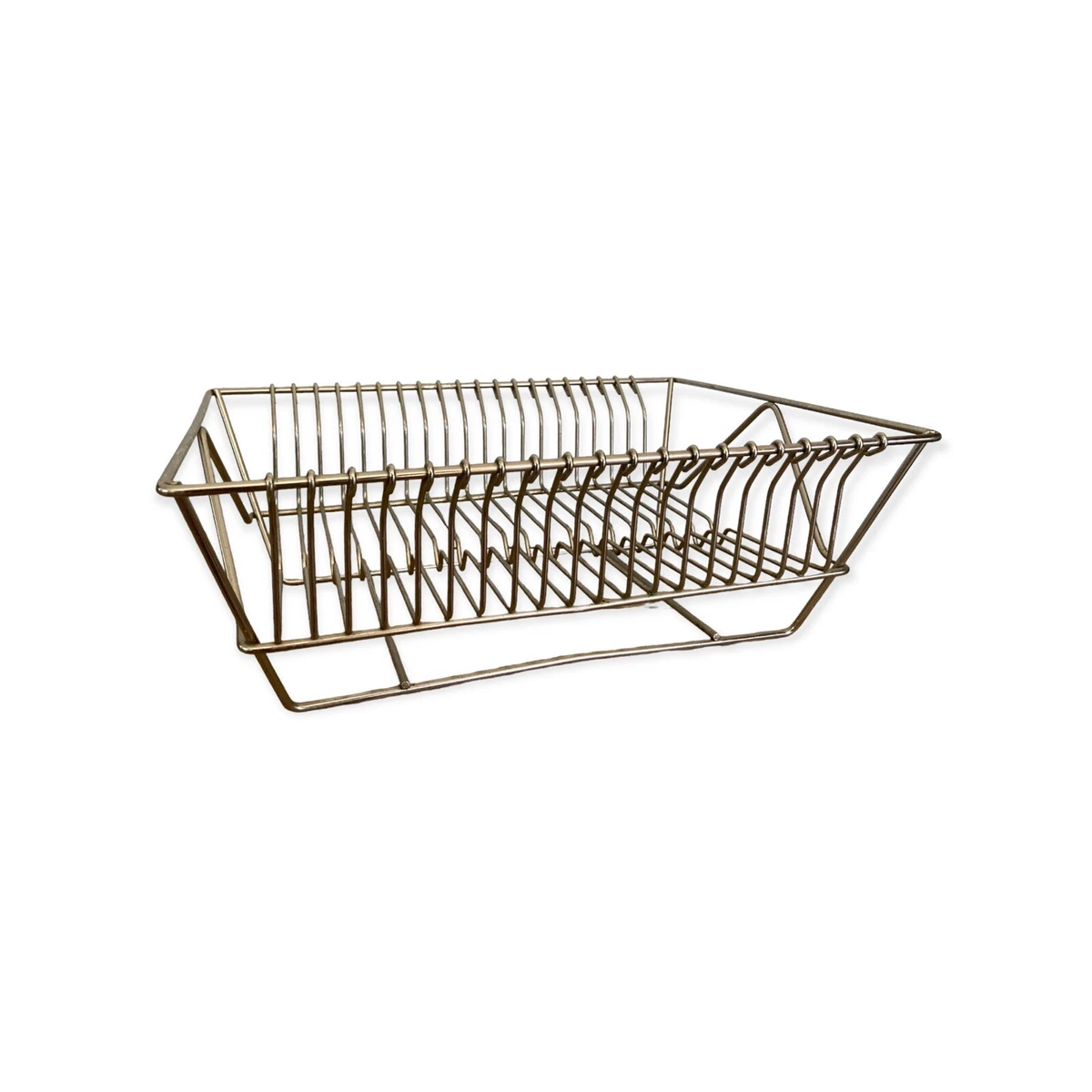 VINTAGE Metal Dish Drainer WIRE Drying Rack Farmhouse Country Kitchen Decor