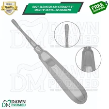 Root Elevator #34 6" Straight 5mm Tip Extracting Surgical Dental Instrument