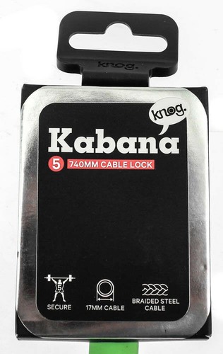 Knog Kabana Cable Bike Lock 740mm Lime Green Silicone Steel Cable Keyed New - Picture 5 of 6