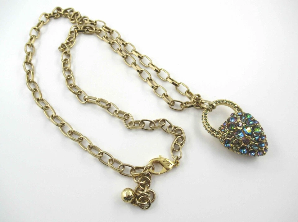 Collar Colgante Corazón Estrás Firmado Lulu Frost NINA 34" Foto 2 de 4