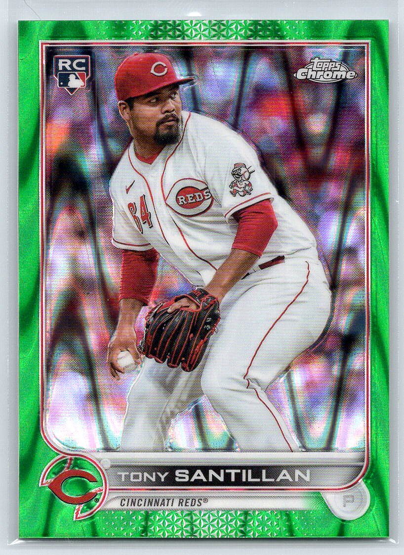 2022 Topps Chrome #193 Tony Santillan Green Wave Refractor #/99