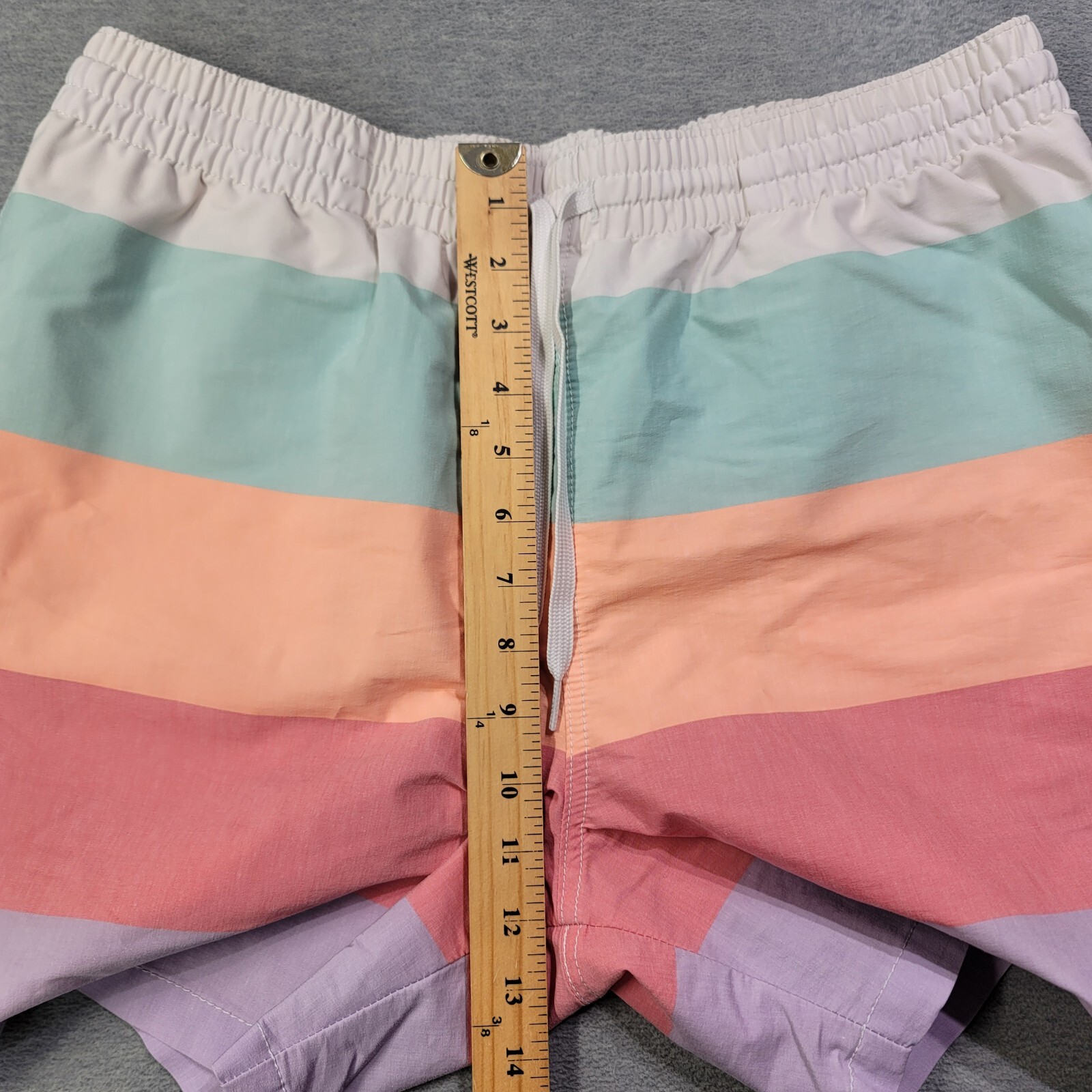 Chubbies Swim Shorts Mens XL Multicolor Striped Lined Drawstring Beach Trunks