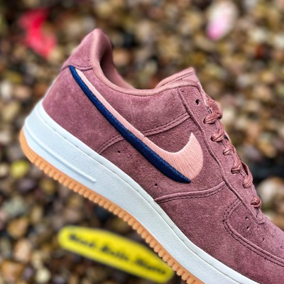 nike mauve air force 1 trainers with gum sole
